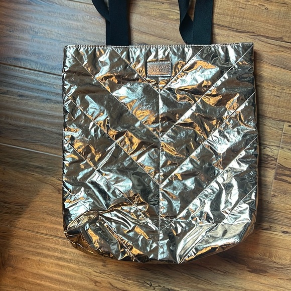 Victoria's Secret Handbags - Victoria's Secret Gold Metallic Tote